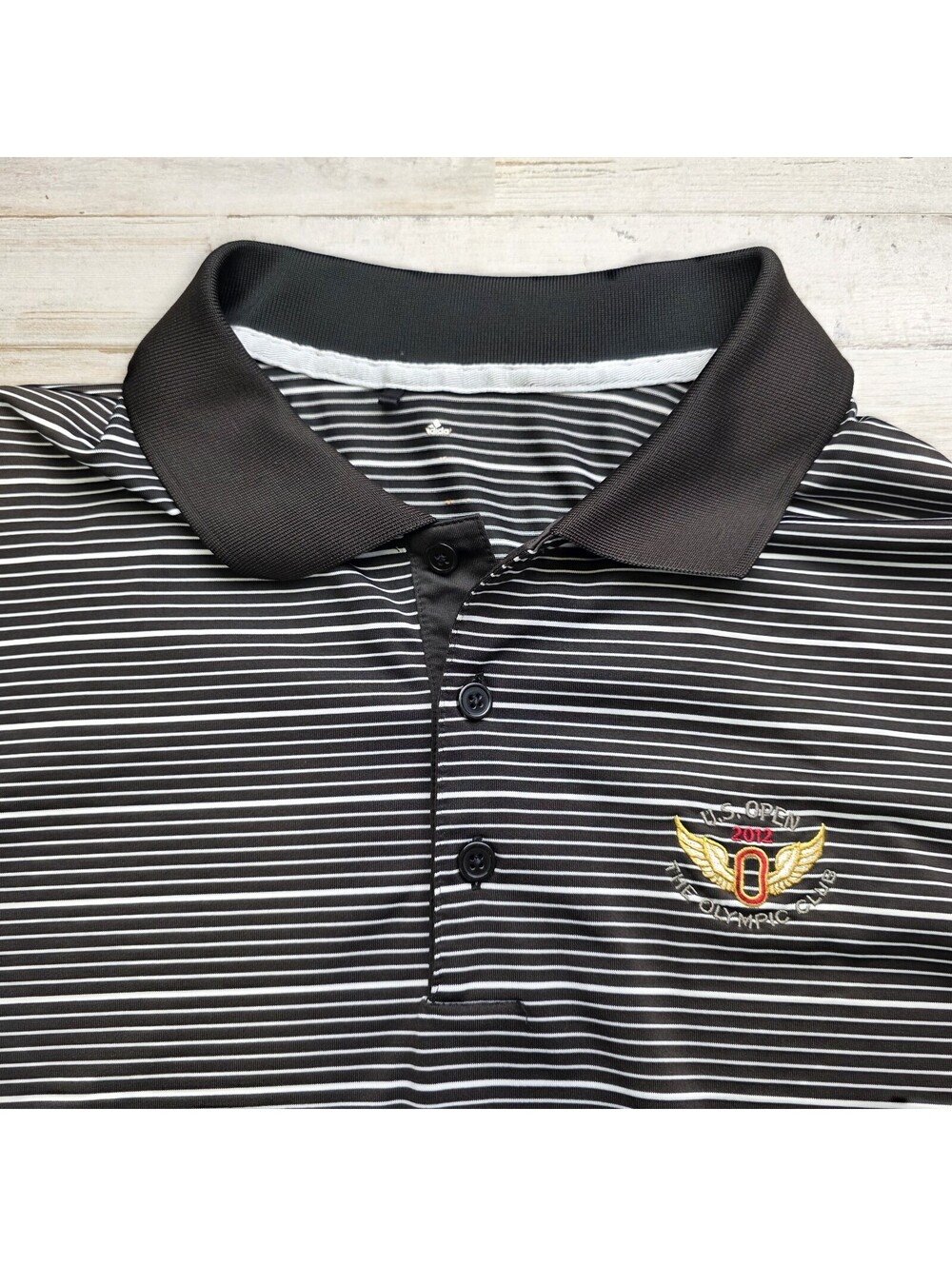 Adidas 2012 U.S. Open Olympic Club Golf Polo Shirt XL Black Stripe